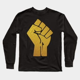 Black Lives Matter Fist Gold Long Sleeve T-Shirt